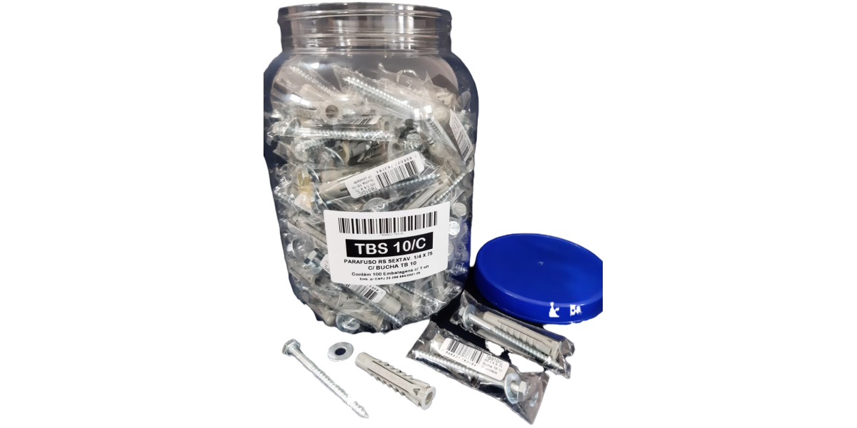 Parafuso com bucha no pote